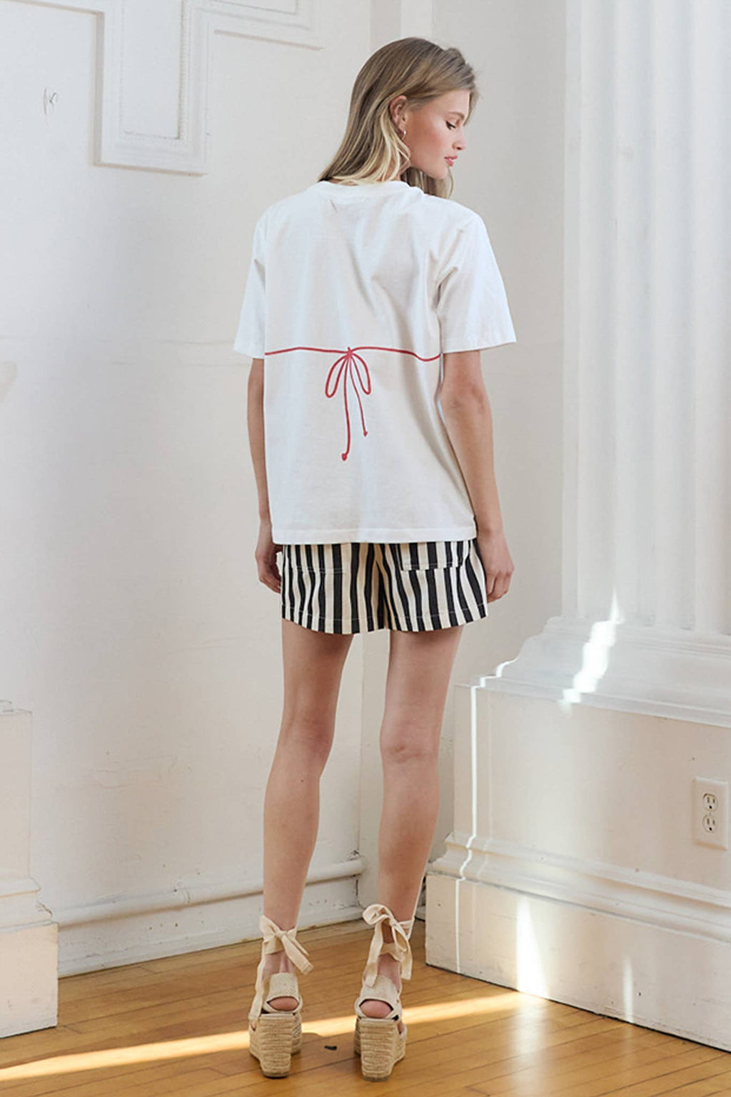 Caviar Print Bikini Graphic Tee - RTK1121: WHITE/RED / S-M-L (3-2-1)