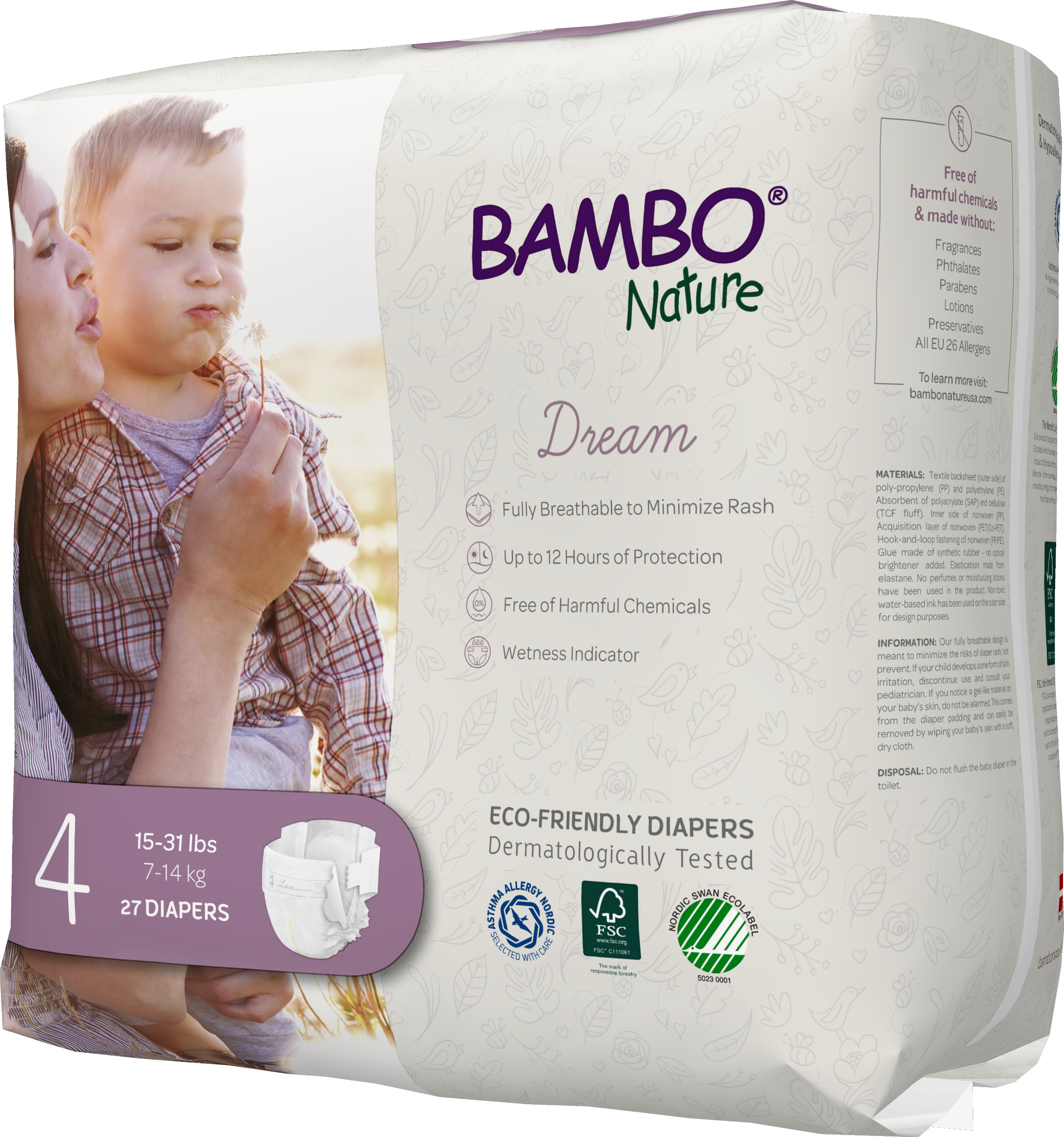 Bambo Nature Dream Baby Diapers Size 4